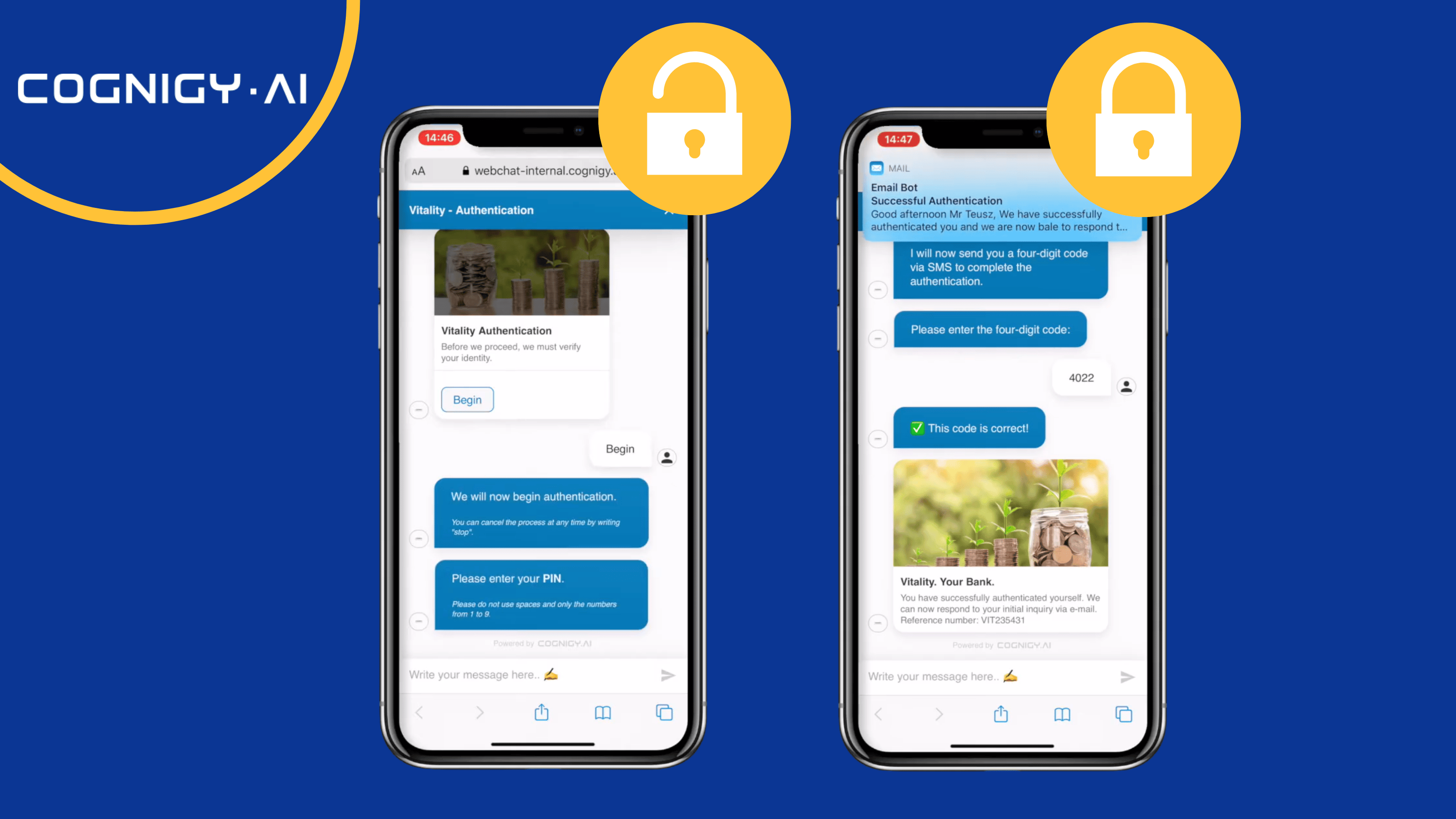Multifactor authentication via Conversational UI
